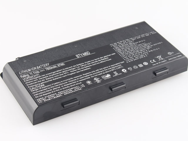 7800mAh 9-Cellen MSI GT663 Accu Batterij