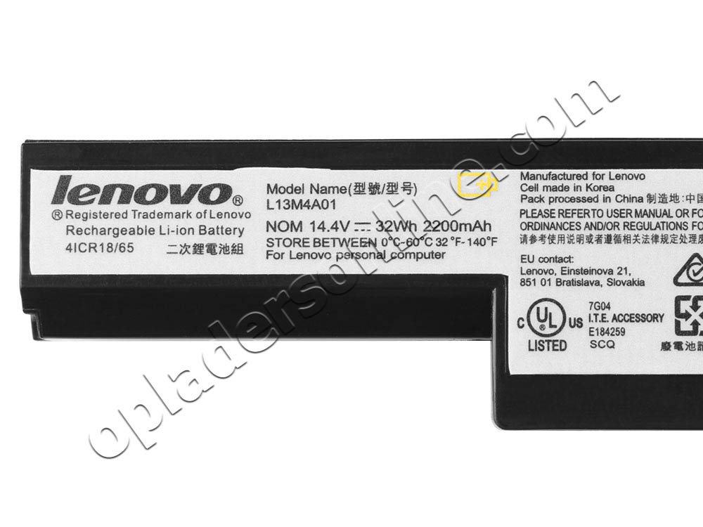 2800mAh 4-Cellen Lenovo L12L4E55 Accu Batterij