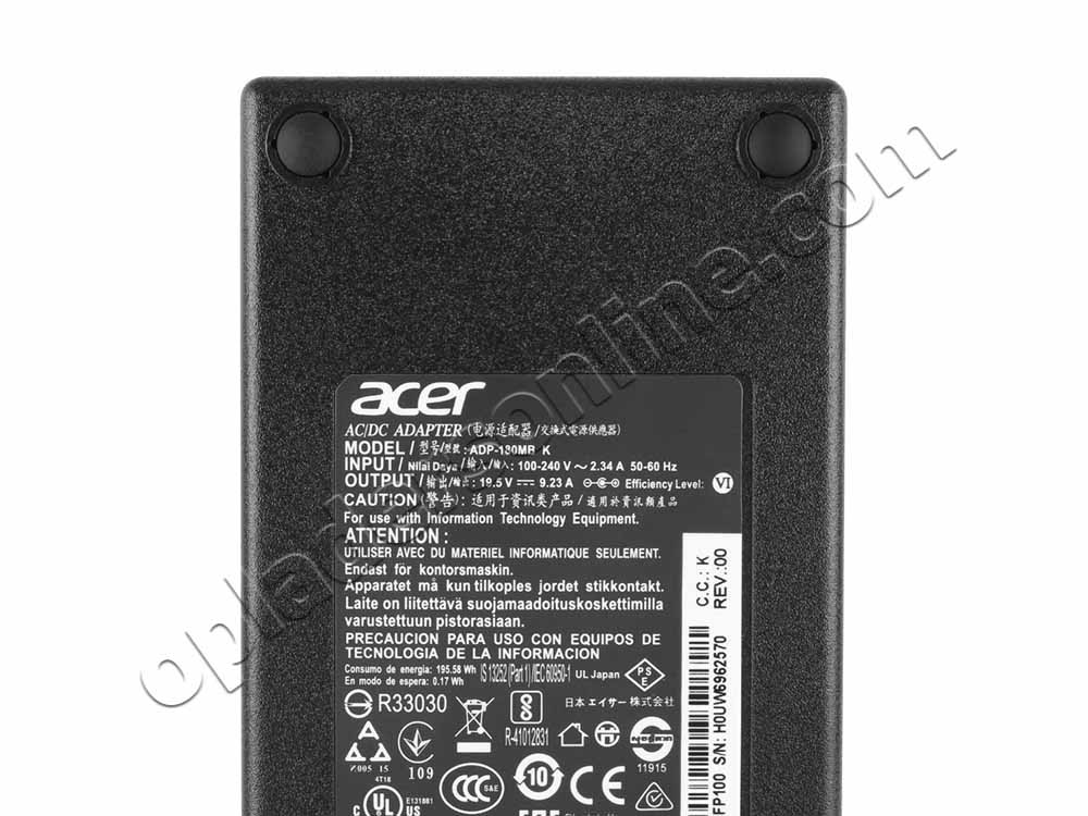 180W Acer Predator Triton 500 PT515-51-754P Adapter Voeding Oplader + Koord