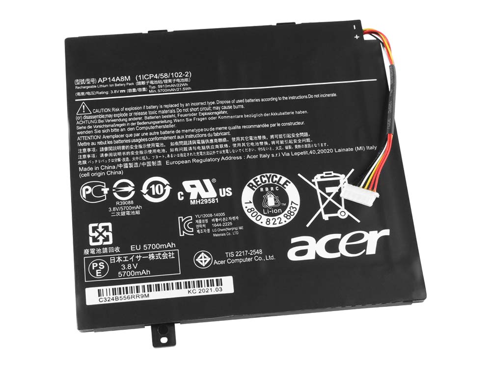 22Whr 5910mAh Acer Aspire Switch 10 SW5-011 Accu Batterij