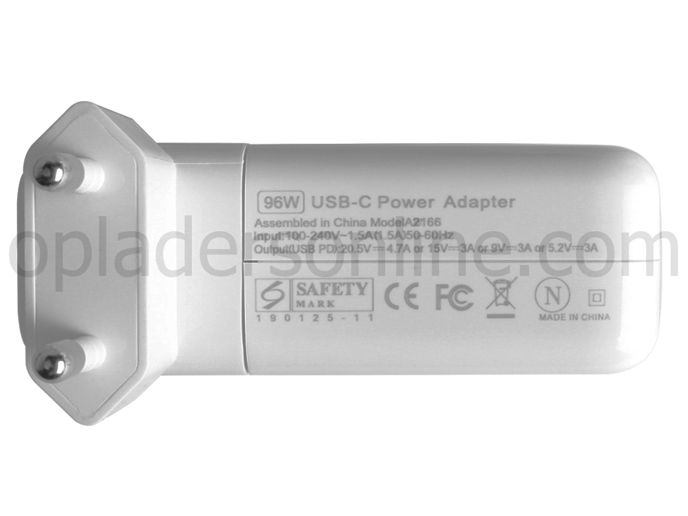 96W USB-C Apple MX0J2AM/A Lichtnetadapter Voeding Oplader + Gratis Koord