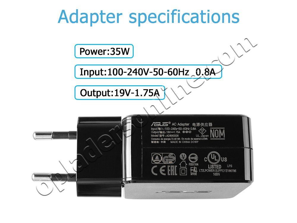 Origineel 33W Asus ZenBook UX305 UX305FA AC Adapter Voeding Oplader