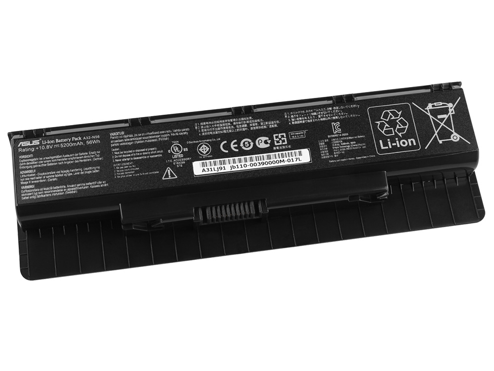 Origineel 56Whhr 5200mAh Asus N76VB-T4038H Accu Batterij