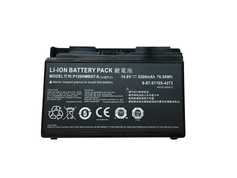 5200mAh 8 Cellen Clevo 6-87-X710S-4273 Accu Batterij