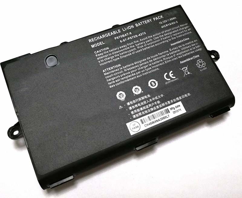 6000mAh 89Wh 8-Cellen Clevo 6-87-P870S-4271 Accu Batterij