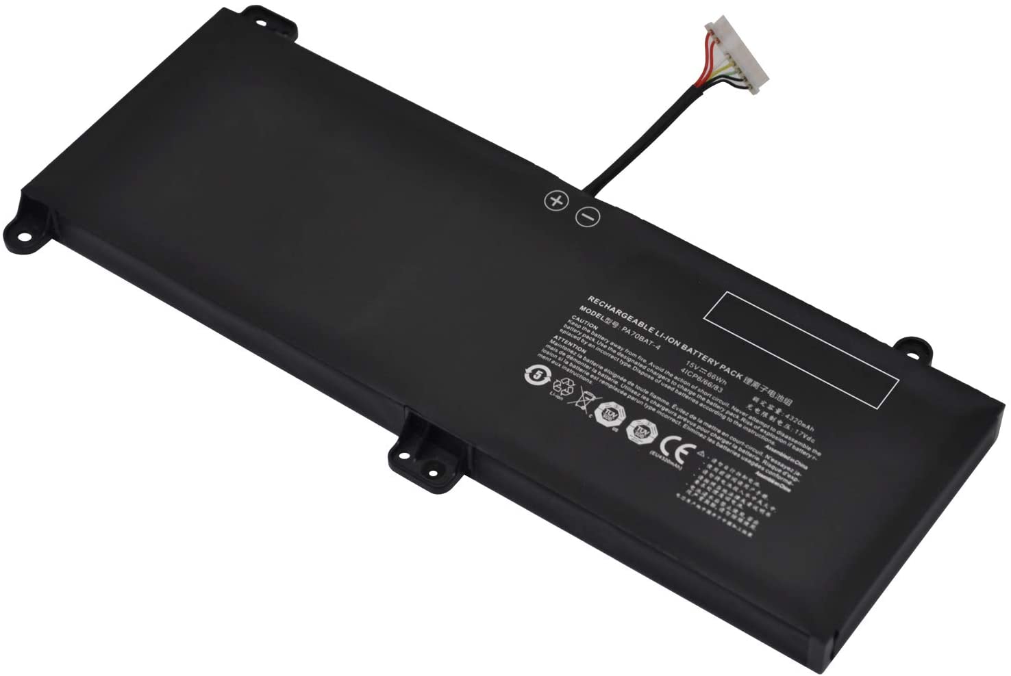 4320mAh 66Wh 4-Cellen Clevo PA71HS-G Accu Batterij