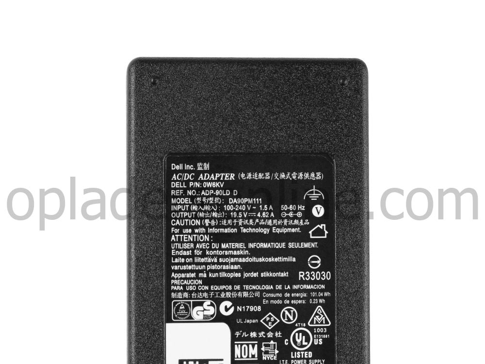 90W Dell Inspiron 3264 Adapter + Gratis Koord