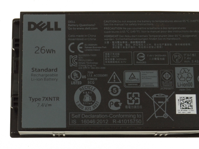 Origineel 26Wh 2 Cellen Dell 7XNTR 07XNTR FH8RW Accu Batterij