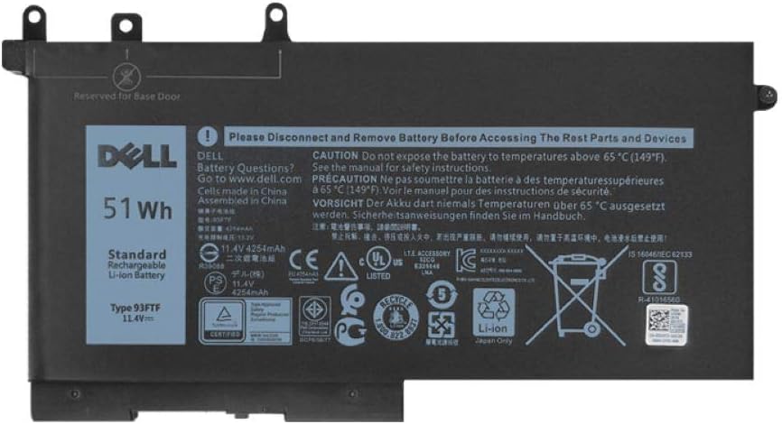 11.4V 4254mAh/51Wh/3-Cellen Dell Latitude 15 5580 P60F001 Accu Batterij