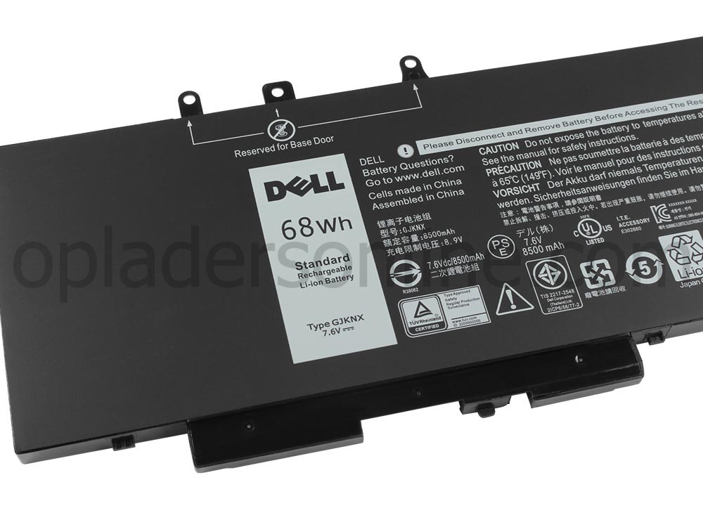 Origineel 7.6V 8500mAh/68Wh/4-Cellen Dell 0GJKNX GJKNX Accu Batterij