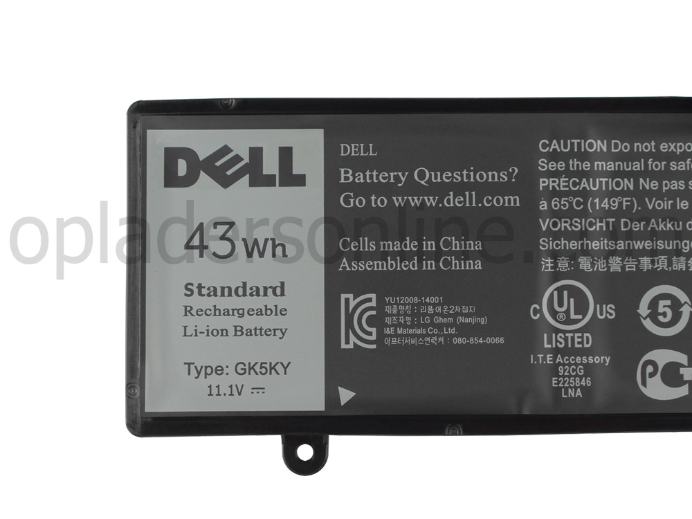 43Wh 3 Cellen Dell Inspiron 7353 2-in-1 P57G P57G002 Accu Batterij