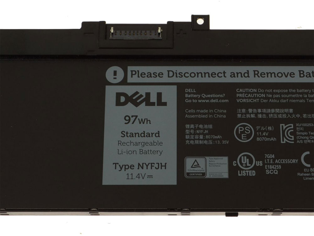 Origineel 97Wh 6-Cellen Dell Precision 7530-DK1VC Accu Batterij