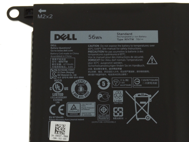 Origineel 7.6V 6710mAh/56Wh Dell JHXPY 0DRRP 0N7T6 Accu Batterij