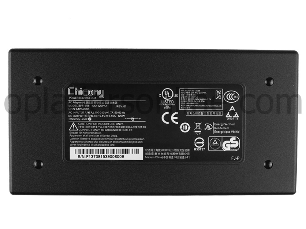 120W Clevo M570x M860TU AC Adapter Voeding Oplader