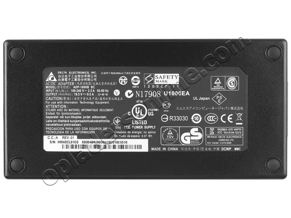 180W MSI Bravo 17 A4DDR-007 Adapter Voeding Oplader + Koord