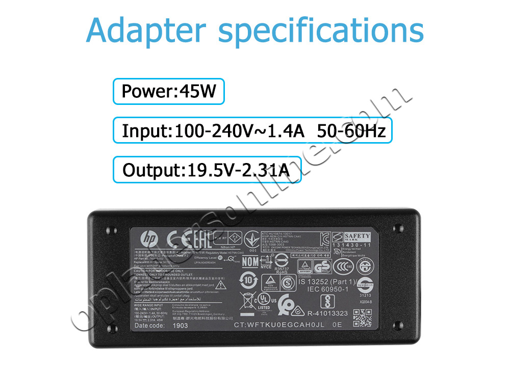 Origineel 45W HP ProBook 450 G8 Adapter Voeding Oplader + Koord