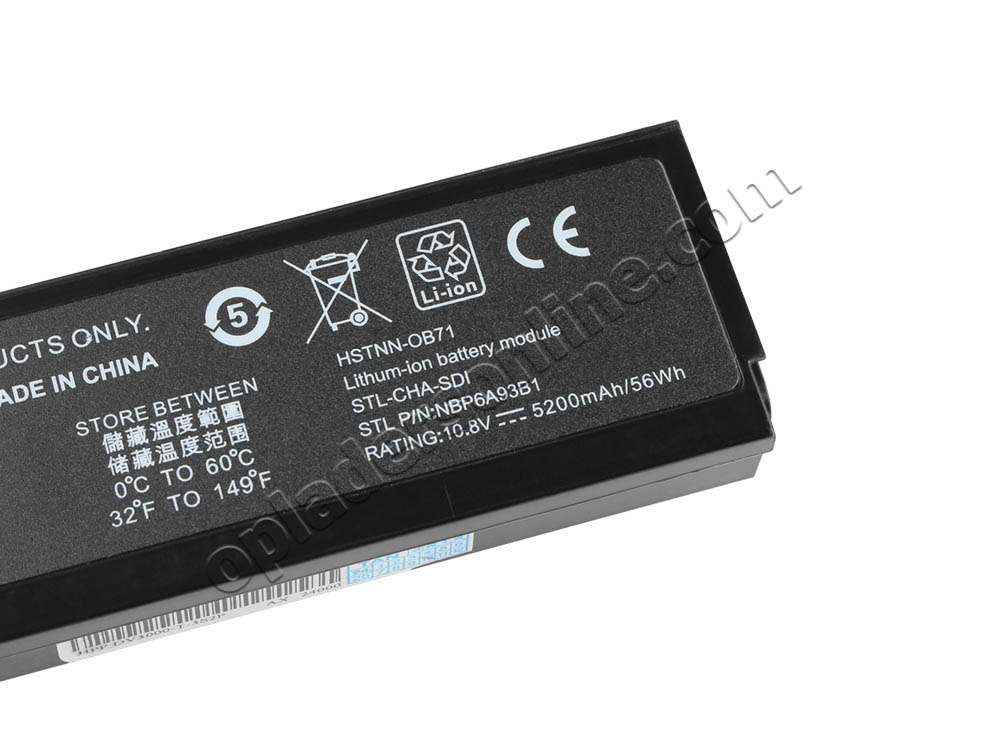 5200mAh 56Wh 6-Cellen HP HSTNN-XB70 HSTNN-XB71 Accu Batterij