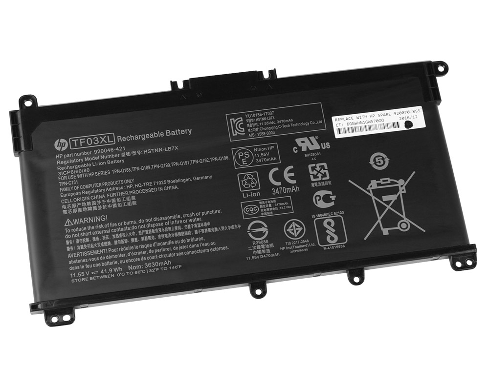 Origineel 3630mAh/41.9Wh/3-Cellen HP 920046-541 920070-855 Batterij