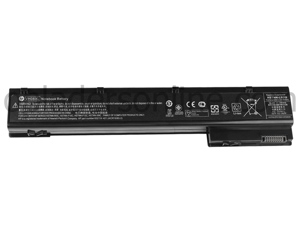 Originele 5200mAh 75Wh 8 Cellen HP 632427-001 Accu Batterij