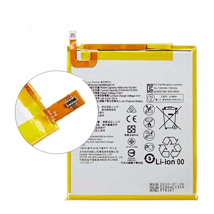 Originele 4980mAh 19Wh 2 Cellen Huawei M3 BTV-W09 M3 BTV-DL09 Accu Batterij