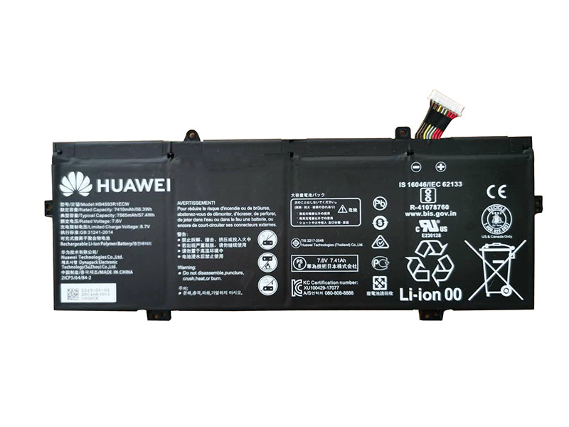 Originele 7410mAh 56.3Wh 4 Cellen Huawei HB4593R1ECW Accu Batterij