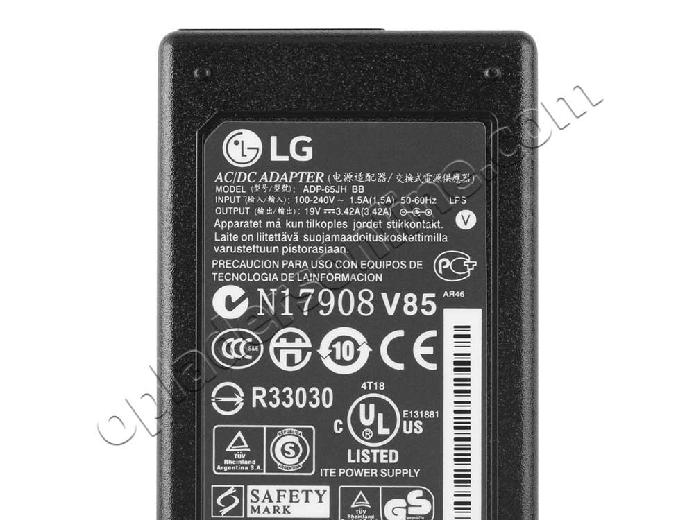 Origineel 65W LG 19CNT42K 19CNV42K AC Adapter Voeding Oplader