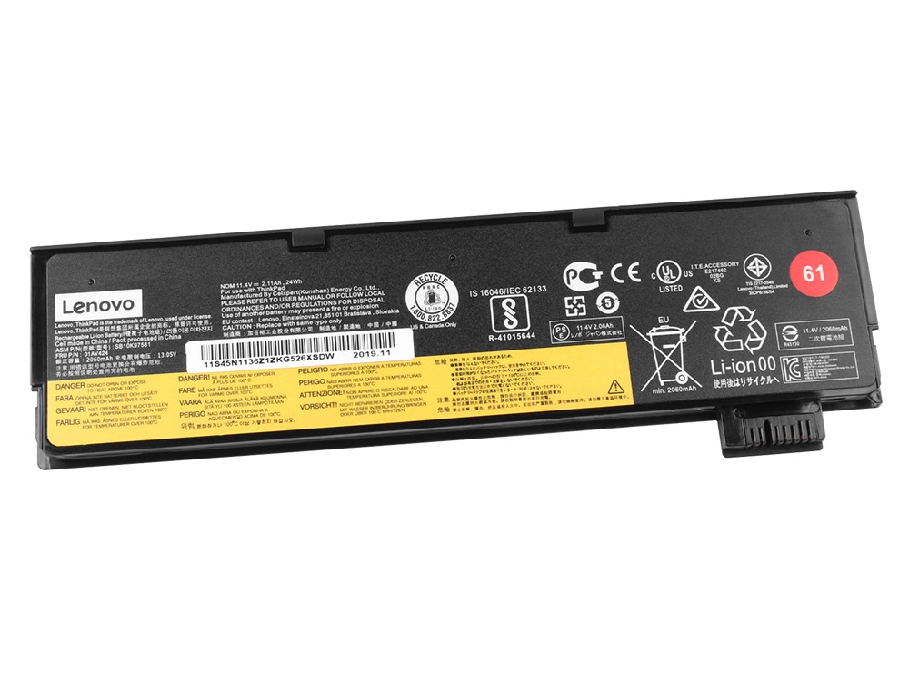 2100mAh 24Wh 3-Cellen Lenovo ThinkPad P51s 20HB000SGE Accu Batterij