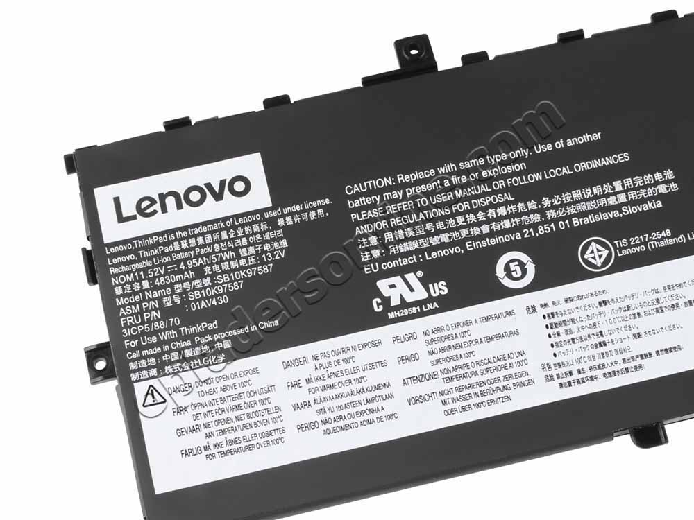 Originele 57Wh Lenovo ThinkPad X1 Carbon 2018 Accu Batterij