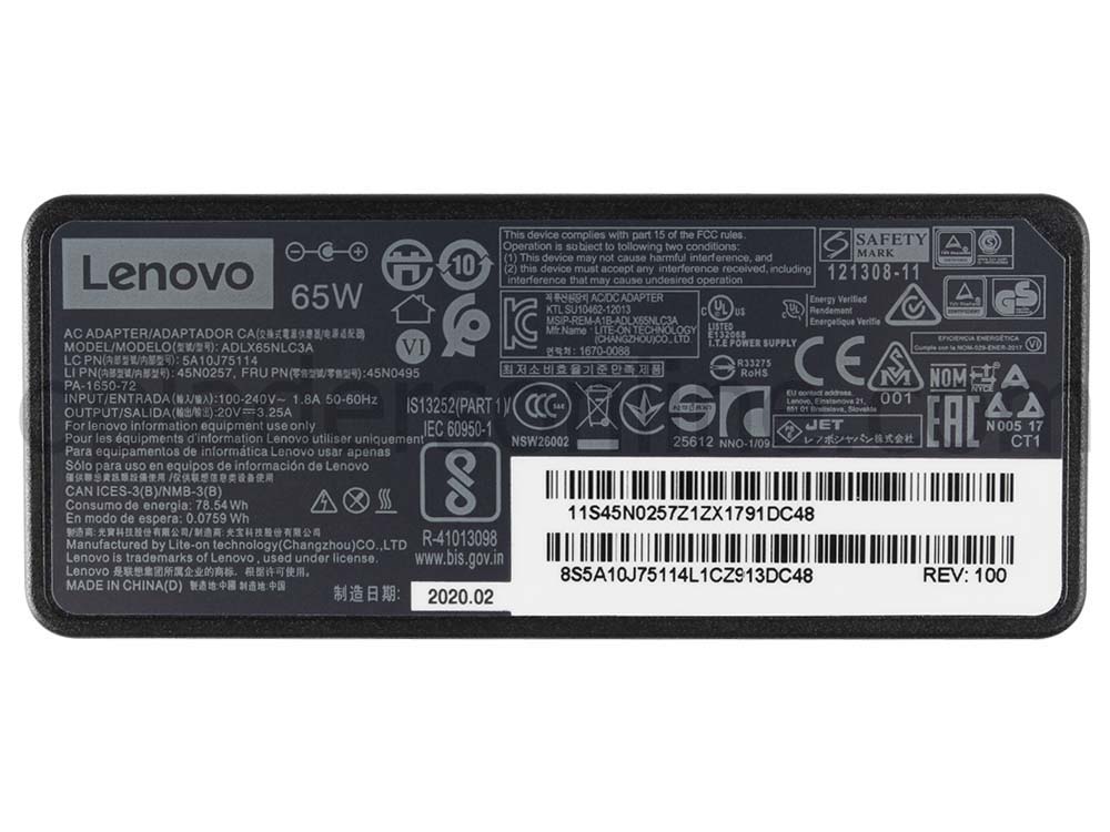 Origineel 65W Lenovo IdeaPad S340-15API 81NC005BGE Adapter Voeding Oplader + Koord