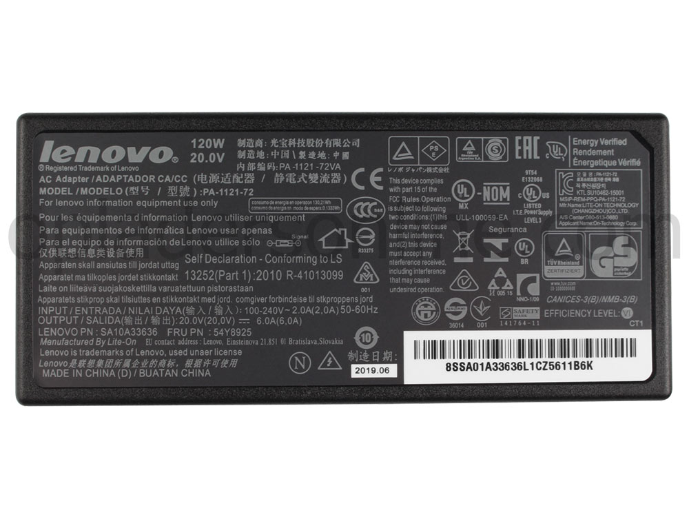 120W Lenovo IdeaCentre 510-23ISH F0CD Adapter Voeding Oplader