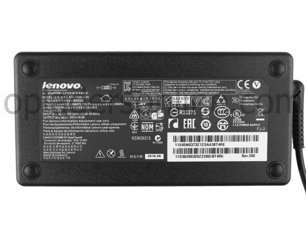 Origineel 170W Lenovo ADL170NDC3A ADL170NLC3A AC Adapter Oplader