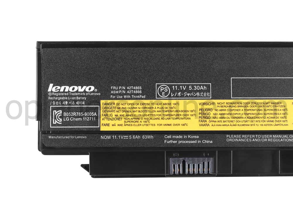 4000mAh 6 Cellen Lenovo 45N1018 45N1019 Accu Batterij