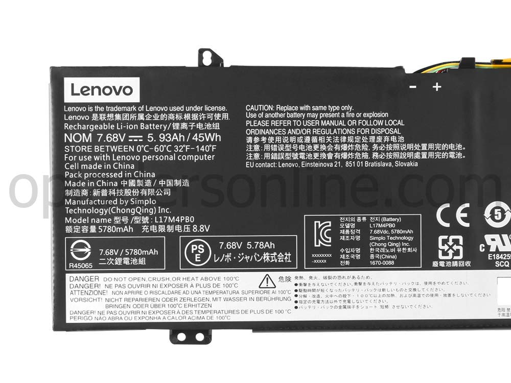 Origineel 5928mAh 45Wh 4-Cellen Lenovo Yoga 530-14IKB 81EK Accu Batterij