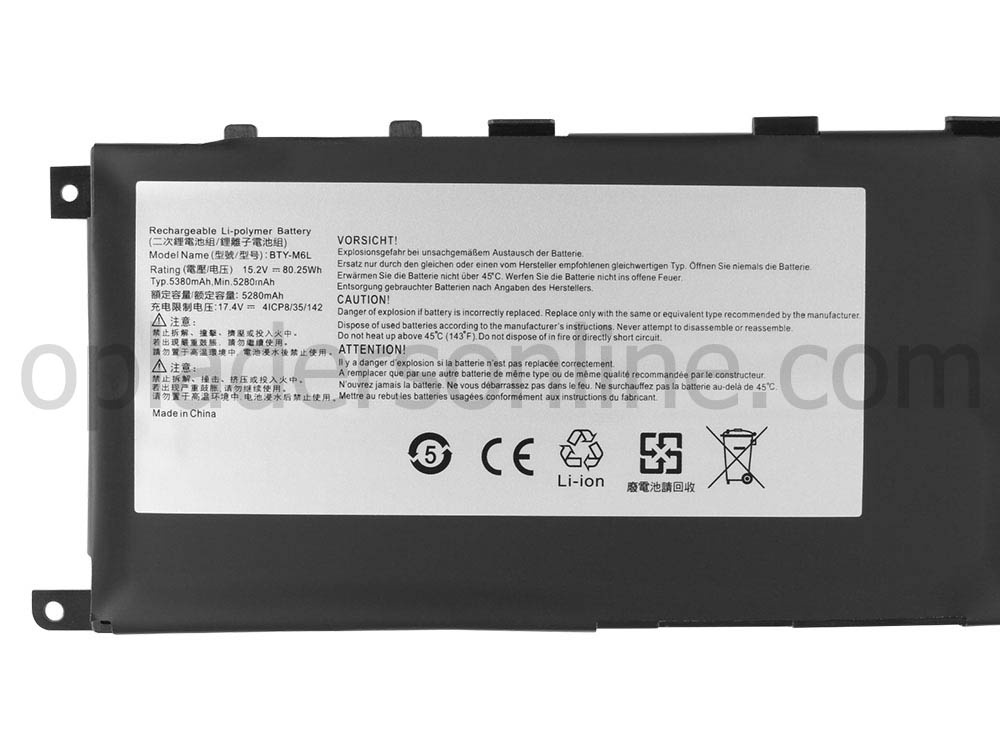 Origineel 5380mAh 4 Cellen MSI GS65 8RE MS-16Q2 Accu Batterij