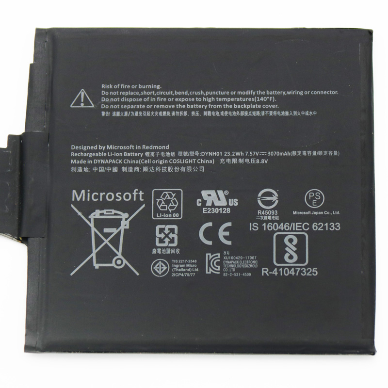 Originele Microsoft 2ICP4/75/77 Accu 3070mAh 23.23Wh 2-Cellen