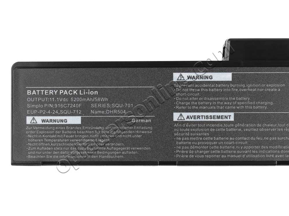 5200mAh 6-Cellen Packard Bell SQU-712 Accu Batterij