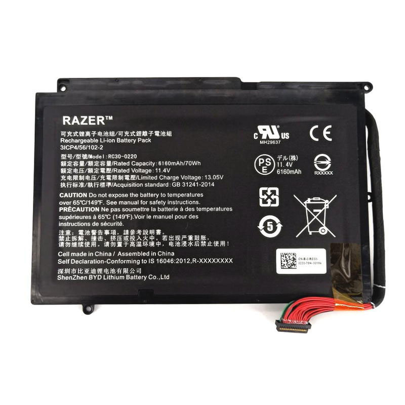 Originele 6160mAh 70Wh 3 Cellen Razer Blade Pro 17 RZ09-03148E02-R3U1 Accu Batterij