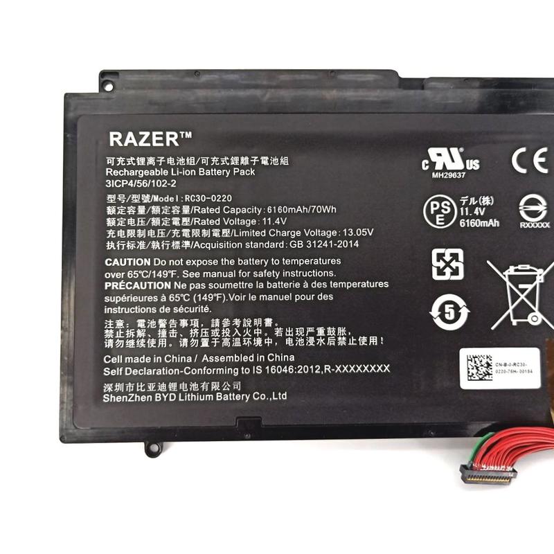 Originele 6160mAh 70Wh 3 Cellen Razer Blade Pro 17 RZ09-03148E02-R3U1 Accu Batterij