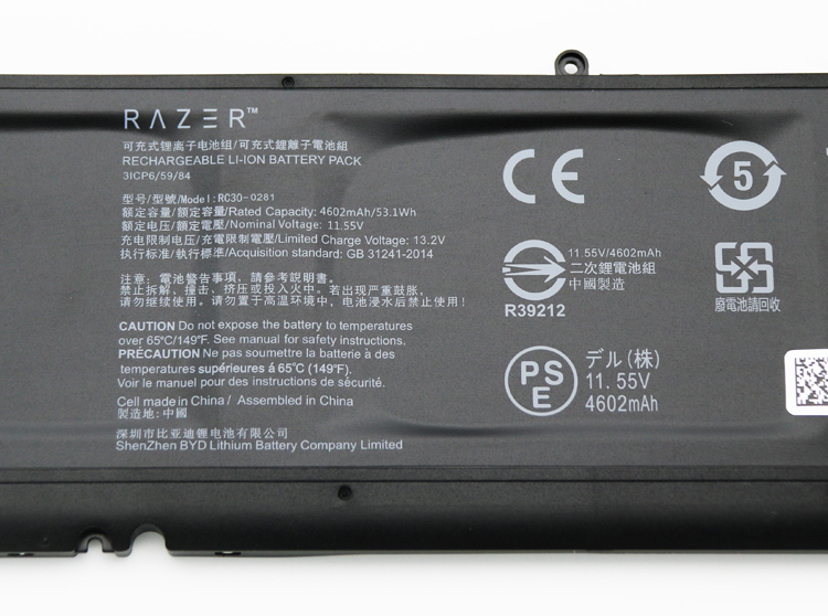 4602mAh 53.1Wh 3 Cellen Razer Blade Stealth 13 2019 RZ09-02810 RZ09-02812 Accu Batterij