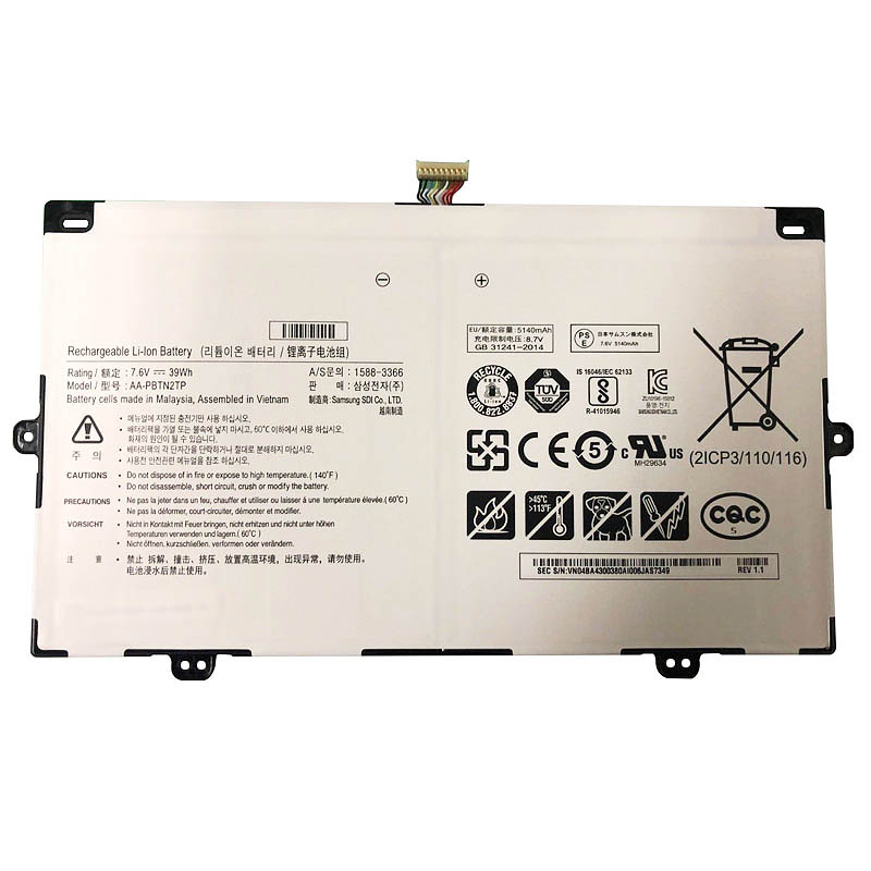 Originele Samsung Chromebook Pro XE510C24 Accu 7.6V 5140mAh 39Wh 2 Cellen