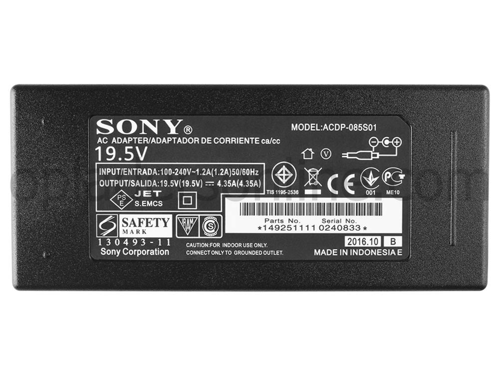 Origineel 85W Sony KDL-32WE610 KDL32WE610 Adapter Voeding Oplader + Koord