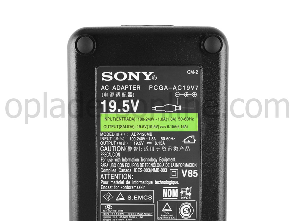 120W Sony Vaio PCG-FRV27 PCG-FRV28 AC Adapter Oplader