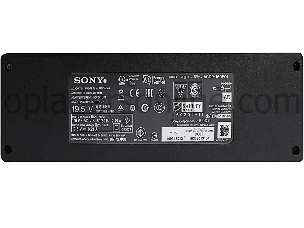 Origineel 160W Sony KD-49XF8096 KD49XF8096 Adapter + Gratis Koord