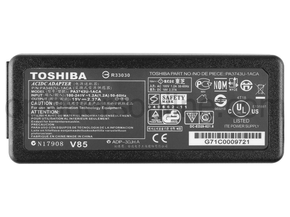 45W Toshiba Dynabook Satellite Pro L50-G-13F A1PBS12E11KH Adapter Voeding Oplader + Koord