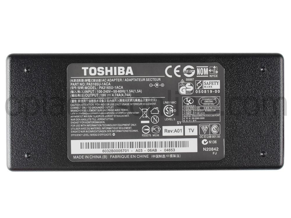 90W Toshiba A000030270 Adapter Voeding Oplader + Koord