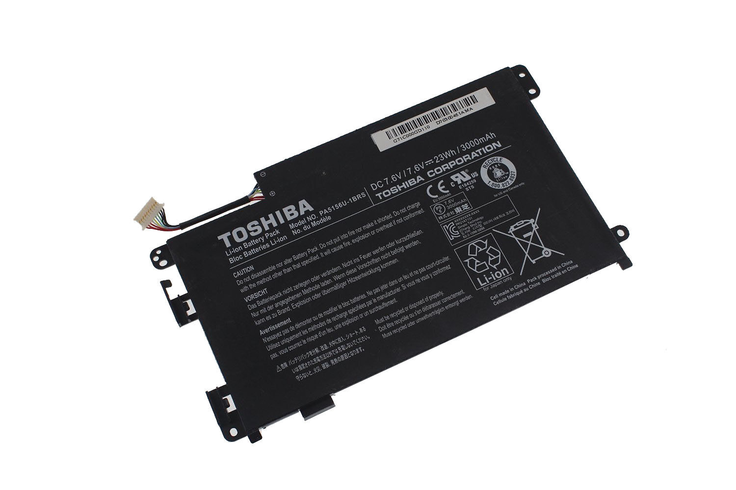 3000mAh 23Wh 2-Cellen Toshiba Satellite Click W30DT-A100 Accu Batterij