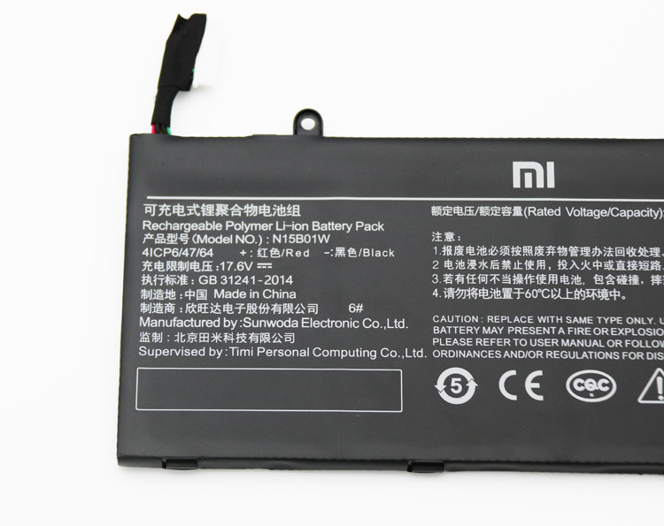 Originele 2600mAh 40Wh 4 Cellen Xiaomi N15B01W Accu Batterij