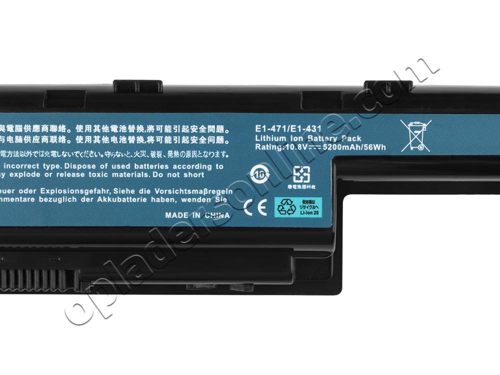 5200mAh 6 Cellen Acer Aspire V3-731 Aspire V3-731G Accu Batterij